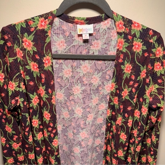 LulaRoe Sarah Long Sleeve Ankle Cardigan Cozy Slightly Thick Elegant Purple Pink - Picture 9 of 13